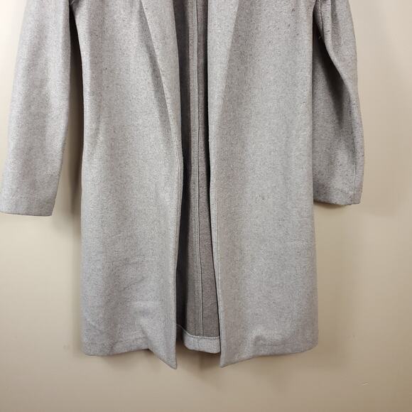 Zara Taupe Long Length Lapel Open Front Coat Size S - Picture 3 of 12